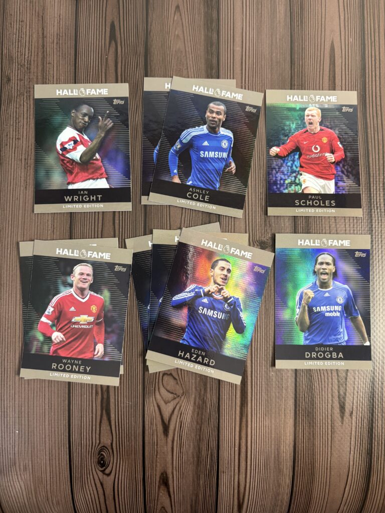 Karty Hall of Fame Topps Premier League 2025/26 wyjęte z Bumper Boxów