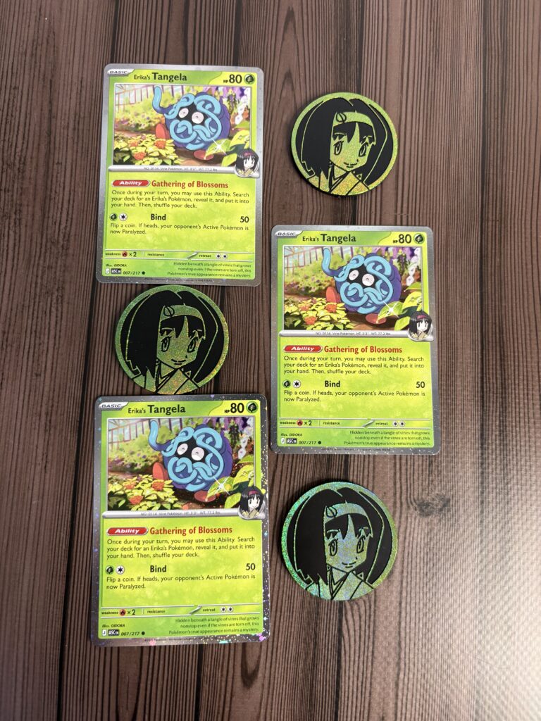 Karty Erika’s Tangela oraz monety Eriki